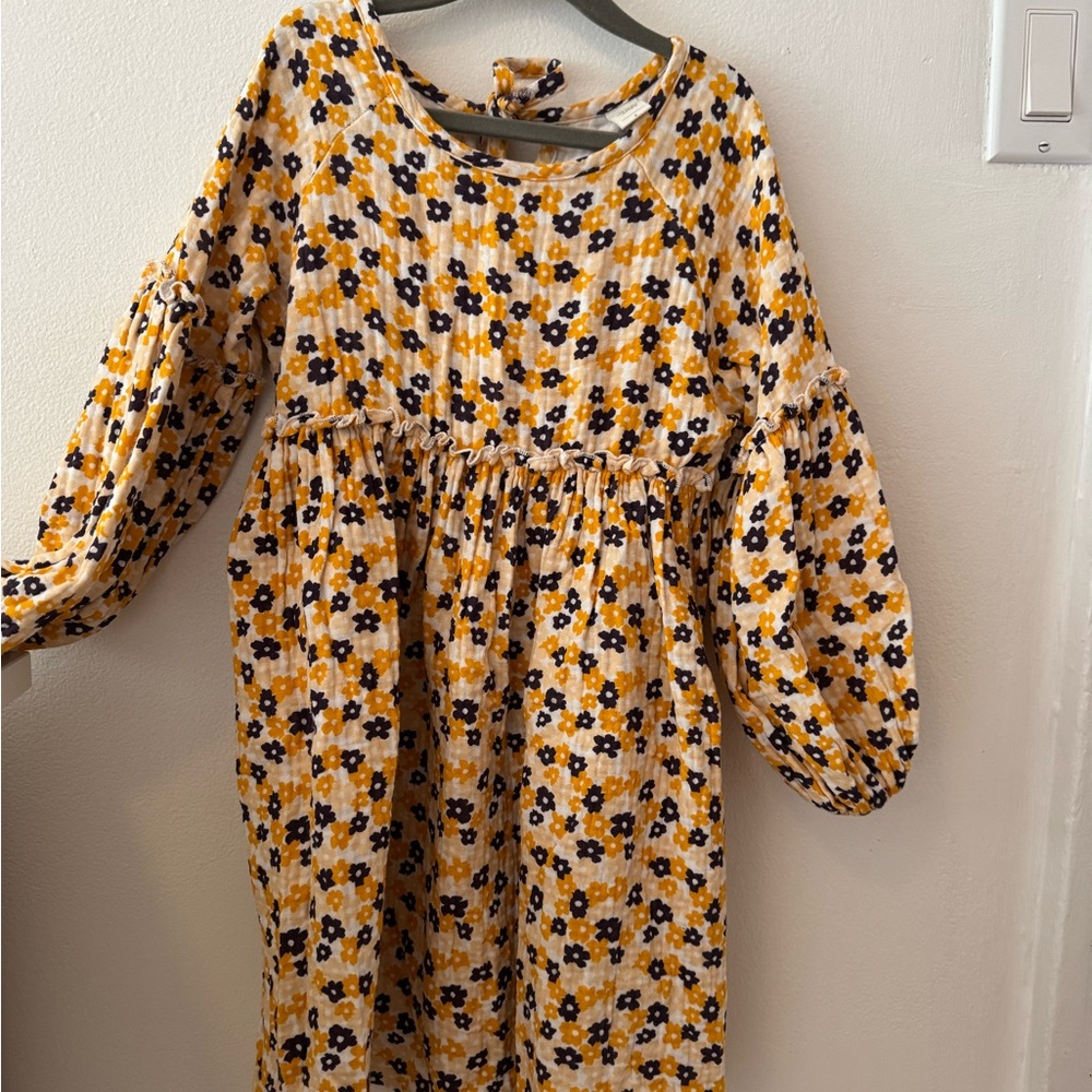 Alice & Ames Muslin Bodie dress - Yellow and purple floral